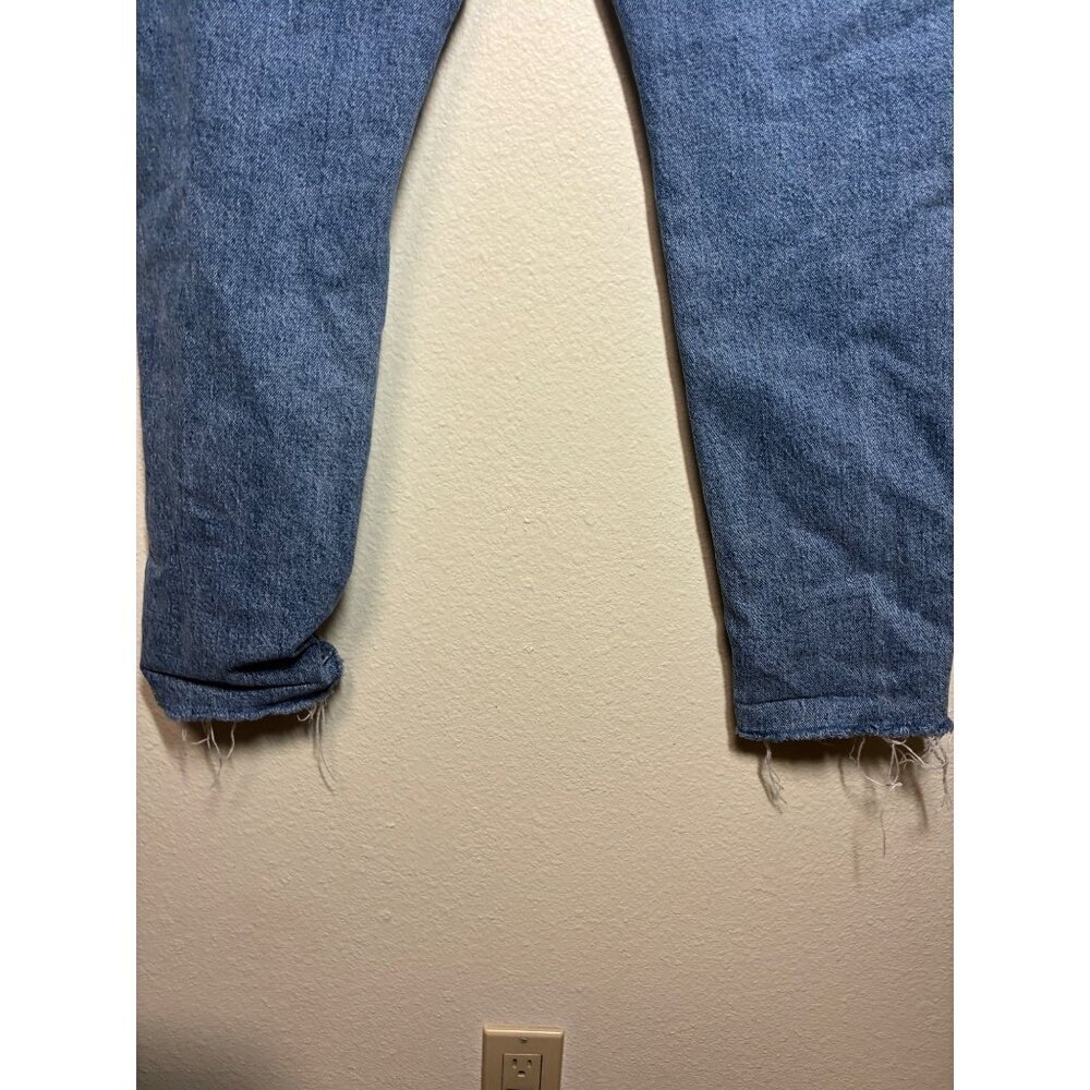 We the Free Denim Blue Jeans Distressed Hole Grunge Y2K Button Fly Size 28 - Picture 9 of 10